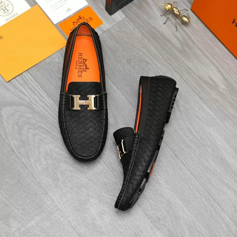 hermes cuir chaussures pour homme s_12307052